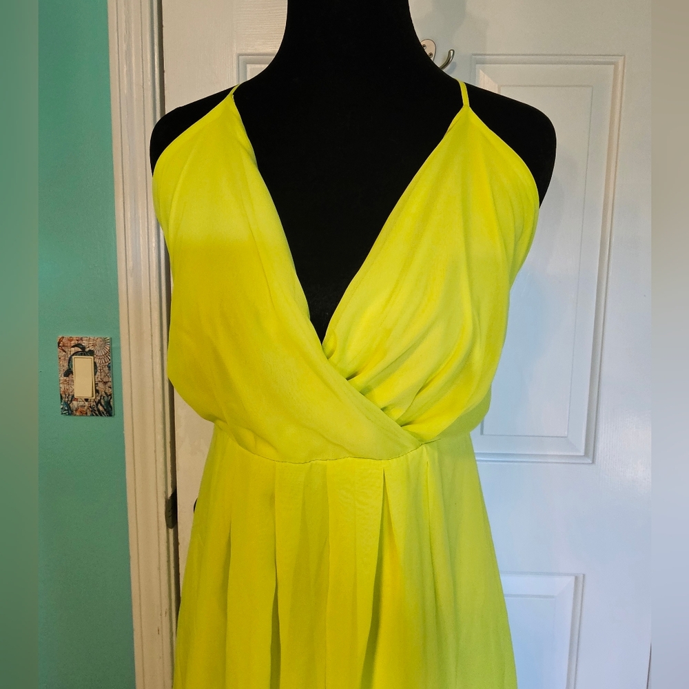 Papaya Chartreuse Yellow Maxi Dress Women's Size S